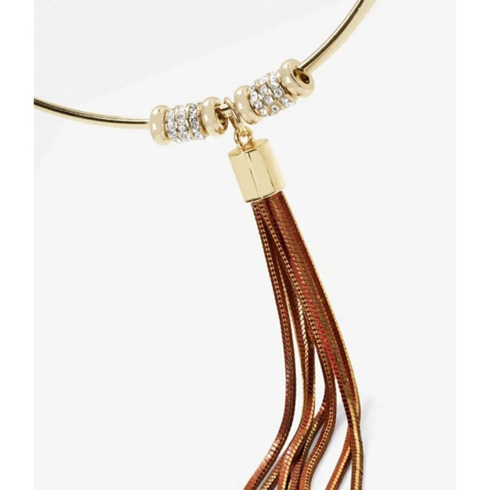 WHBM long tassel collar necklace statement style new.